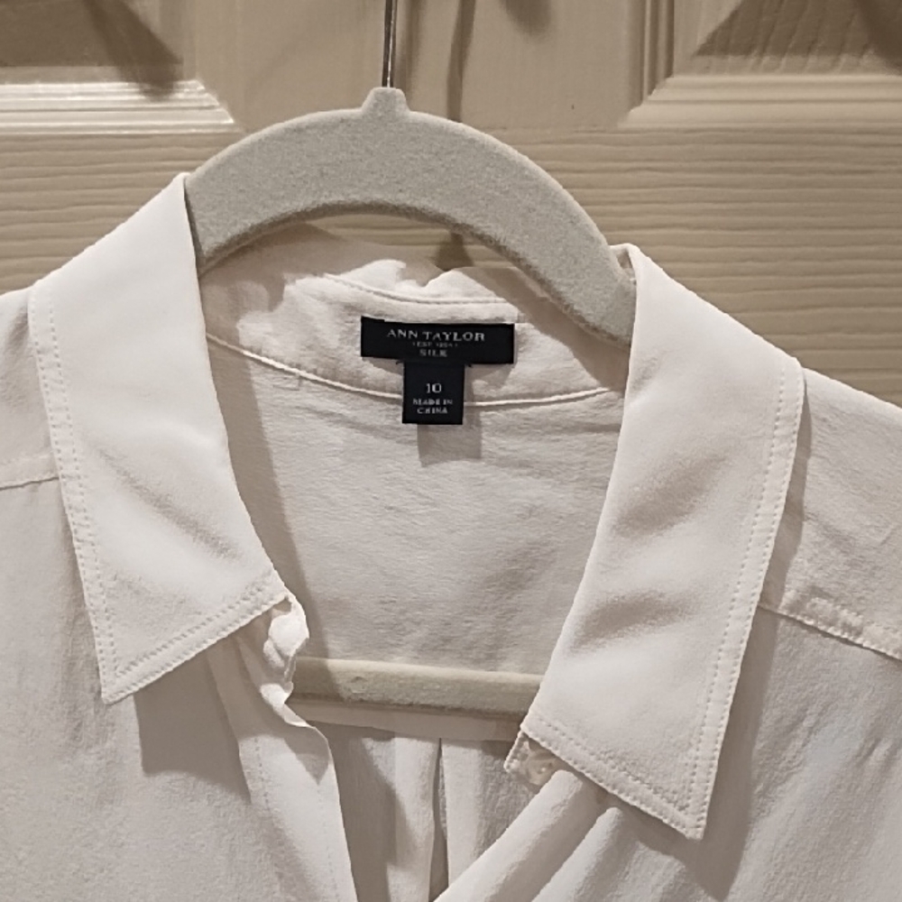 Ann Taylor Ivory Silk Shirt